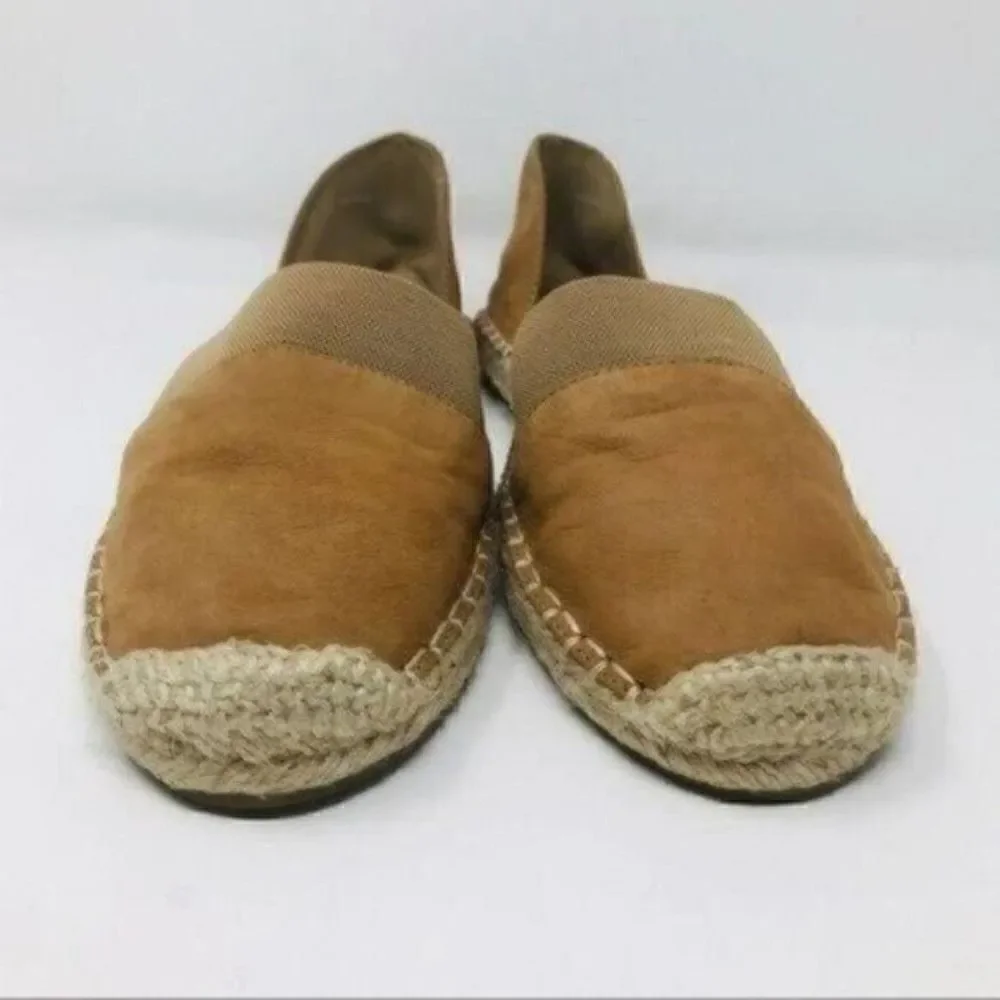 Eileen Fisher womans espadrille slide on 7 BoxP Brown suede flats Bohemian